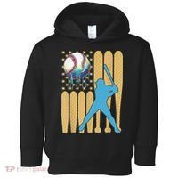 Ice Cream Drip Baseball Bat Baseball Player 4th Of July Toddler Hoodie thumb 0
