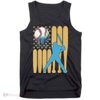 Ice Cream Drip Baseball Bat Baseball Player 4th Of July Tank Top thumb 0