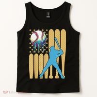 Ice Cream Drip Baseball Bat Baseball Player 4th Of July Tank Top thumb 2