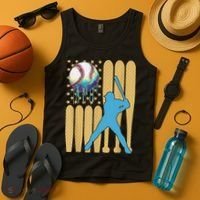 Ice Cream Drip Baseball Bat Baseball Player 4th Of July Tank Top thumb 4