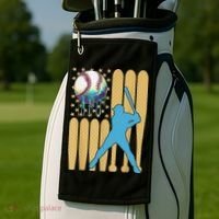Ice Cream Drip Baseball Bat Baseball Player 4th Of July Golf Towel thumb 2