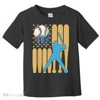 Ice Cream Drip Baseball Bat Baseball Player 4th Of July Toddler T-Shirt thumb 0