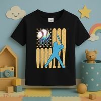 Ice Cream Drip Baseball Bat Baseball Player 4th Of July Toddler T-Shirt thumb 3