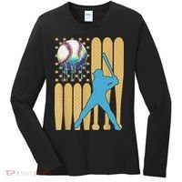 Ice Cream Drip Baseball Bat Baseball Player 4th Of July Women's Long Sleeve Shirt thumb 0