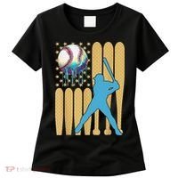 Ice Cream Drip Baseball Bat Baseball Player 4th Of July Women's T-Shirt thumb 0