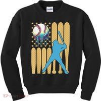 Ice Cream Drip Baseball Bat Baseball Player 4th Of July Kids Sweatshirt thumb 0