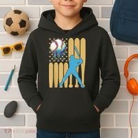 Ice Cream Drip Baseball Bat Baseball Player 4th Of July Kids Hoodie thumb 2