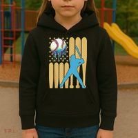 Ice Cream Drip Baseball Bat Baseball Player 4th Of July Kids Hoodie thumb 3