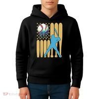Ice Cream Drip Baseball Bat Baseball Player 4th Of July Kids Hoodie thumb 4