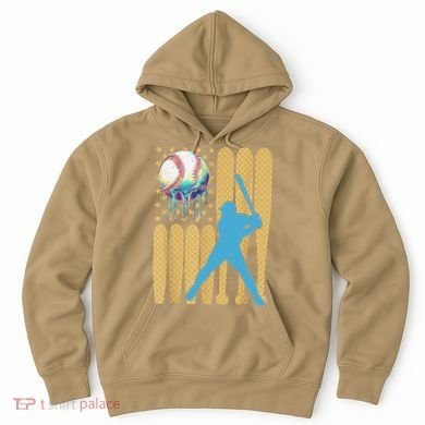 Ice Cream Drip Baseball Bat Baseball Player 4th Of July Hoodie
