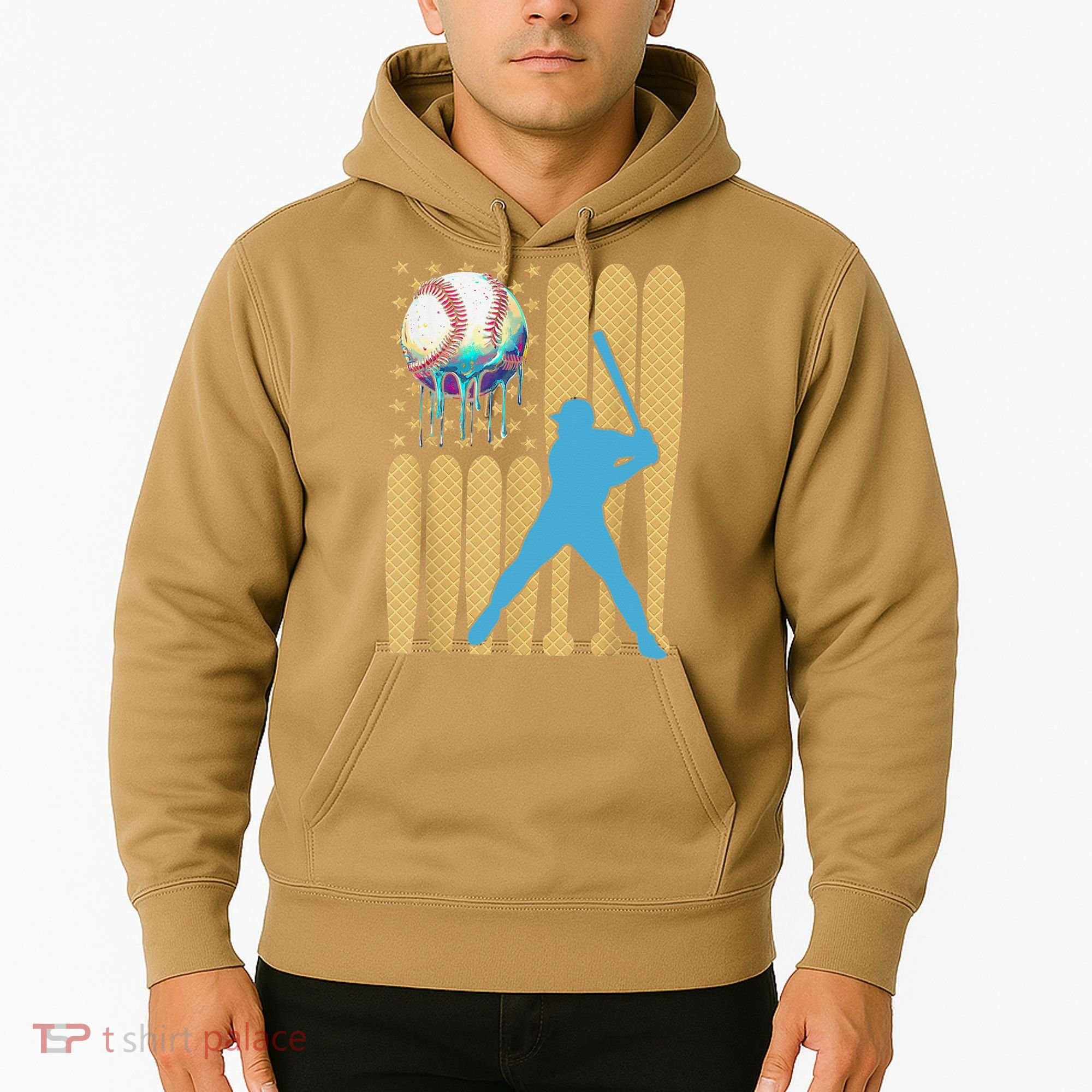 Ice Cream Drip Baseball Bat Baseball Player 4th Of July Hoodie