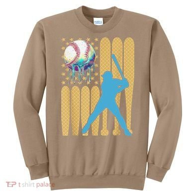 Ice Cream Drip Baseball Bat Baseball Player 4th Of July Sweatshirt