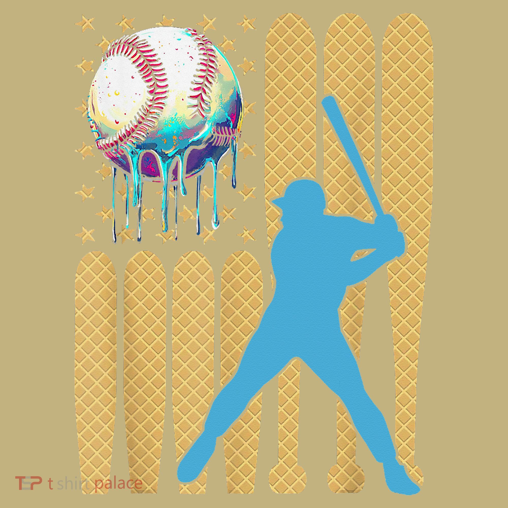 Ice Cream Drip Baseball Bat Baseball Player 4th Of July Sweatshirt