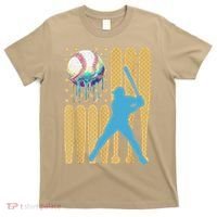 Ice Cream Drip Baseball Bat Baseball Player 4th Of July T-Shirt thumb 0