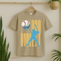 Ice Cream Drip Baseball Bat Baseball Player 4th Of July T-Shirt thumb 2