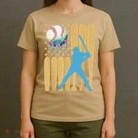 Ice Cream Drip Baseball Bat Baseball Player 4th Of July T-Shirt thumb 4