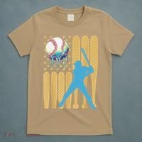 Ice Cream Drip Baseball Bat Baseball Player 4th Of July T-Shirt thumb 5