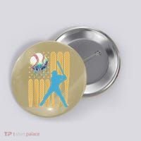 Ice Cream Drip Baseball Bat Baseball Player 4th Of July Button thumb 0
