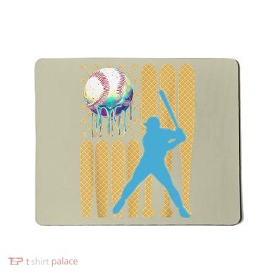 Ice Cream Drip Baseball Bat Baseball Player 4th Of July Mousepad