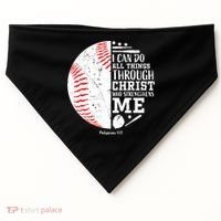 I Can Do All Things Through Christ Who Strengthens Me Baseball USA-Made Doggie Bandana thumb 0