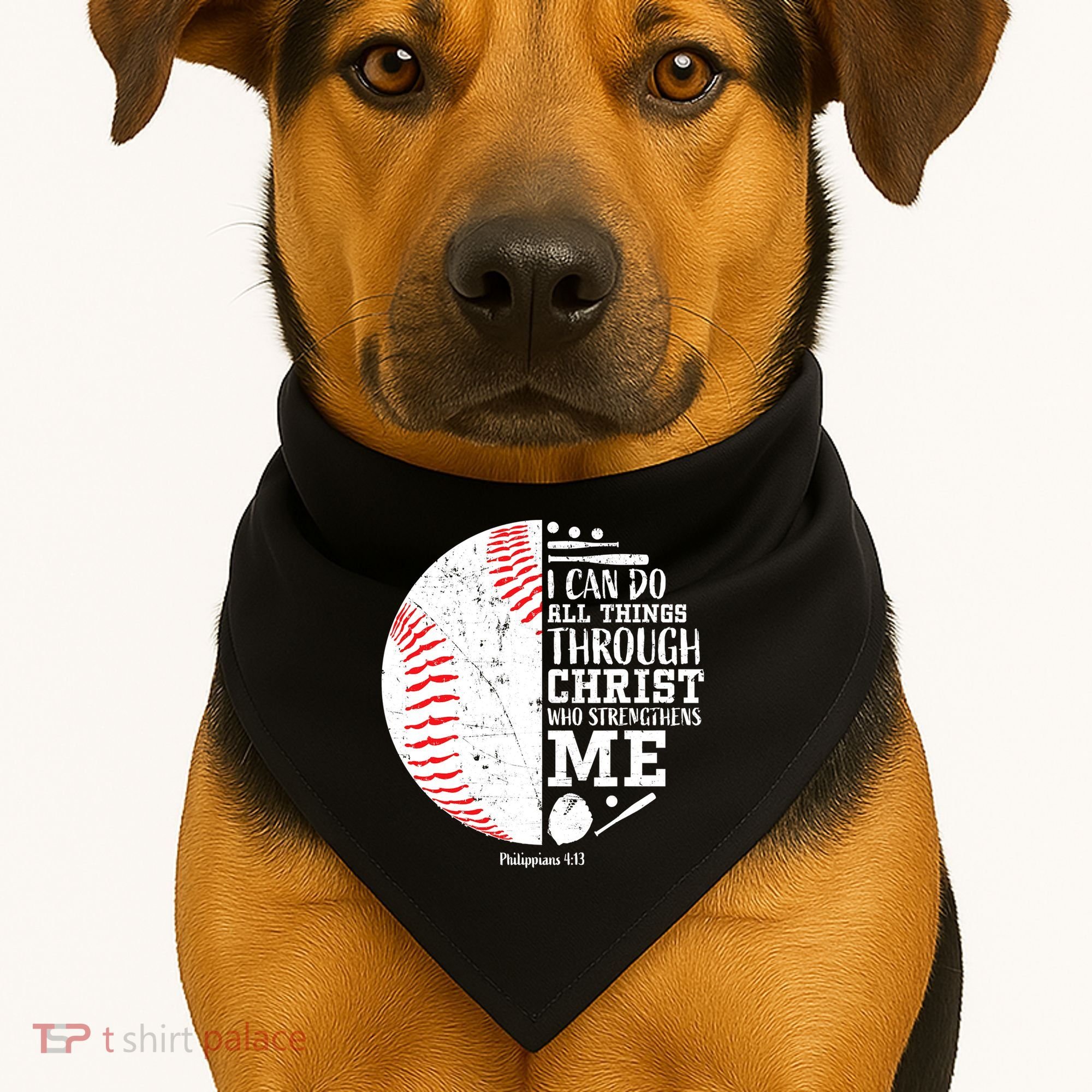 I Can Do All Things Through Christ Who Strengthens Me Baseball USA-Made Doggie Bandana