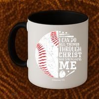 I Can Do All Things Through Christ Who Strengthens Me Baseball Coffee Mug thumb 2