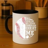 I Can Do All Things Through Christ Who Strengthens Me Baseball Coffee Mug thumb 4