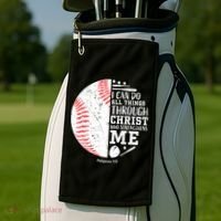 I Can Do All Things Through Christ Who Strengthens Me Baseball Golf Towel thumb 2