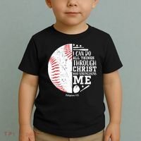 I Can Do All Things Through Christ Who Strengthens Me Baseball Toddler T-Shirt thumb 2