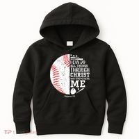 I Can Do All Things Through Christ Who Strengthens Me Baseball Kids Hoodie thumb 0