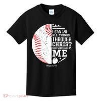 I Can Do All Things Through Christ Who Strengthens Me Baseball Kids T-Shirt thumb 0