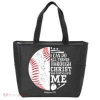 I Can Do All Things Through Christ Who Strengthens Me Baseball Tote Bag thumb 0
