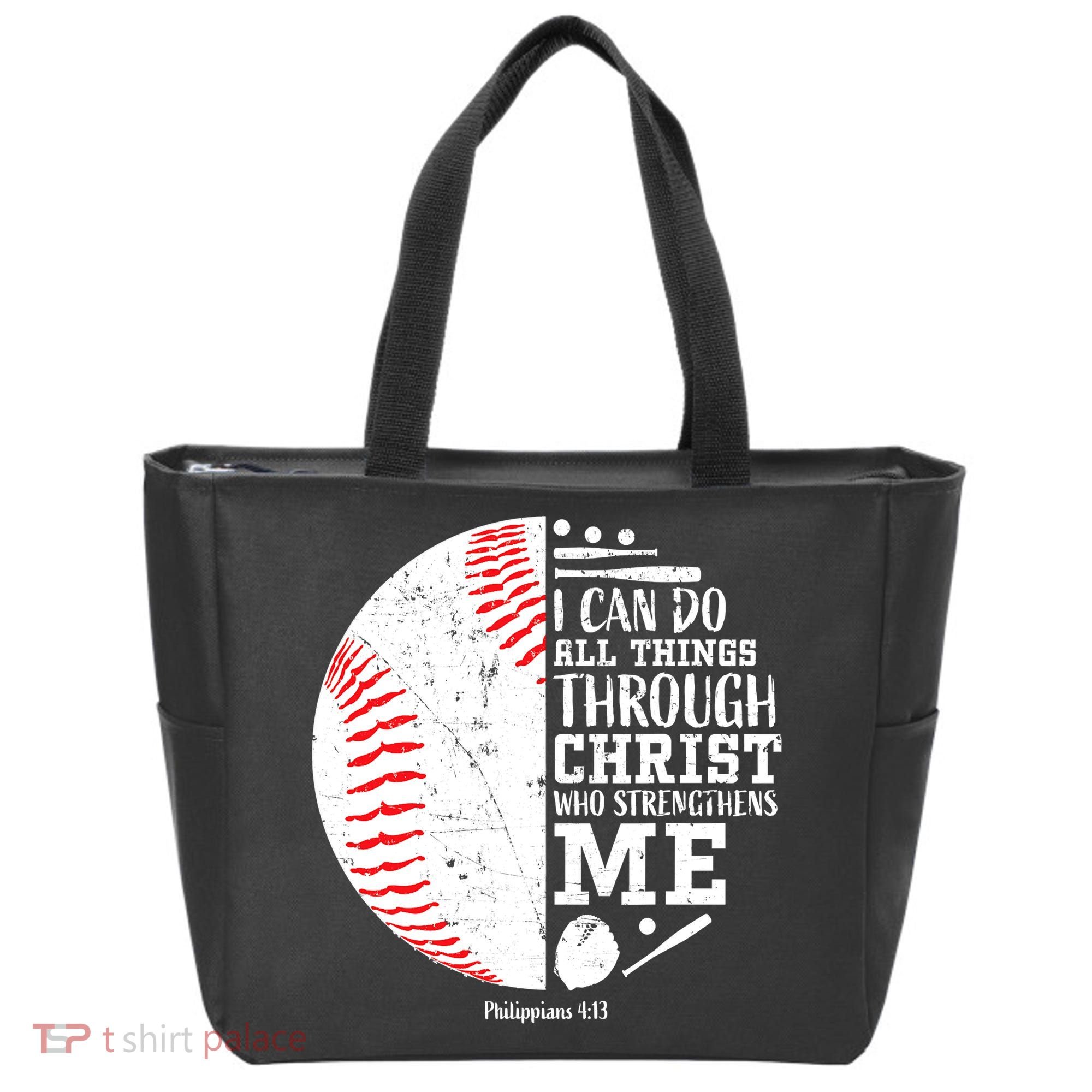 I Can Do All Things Through Christ Who Strengthens Me Baseball Tote Bag