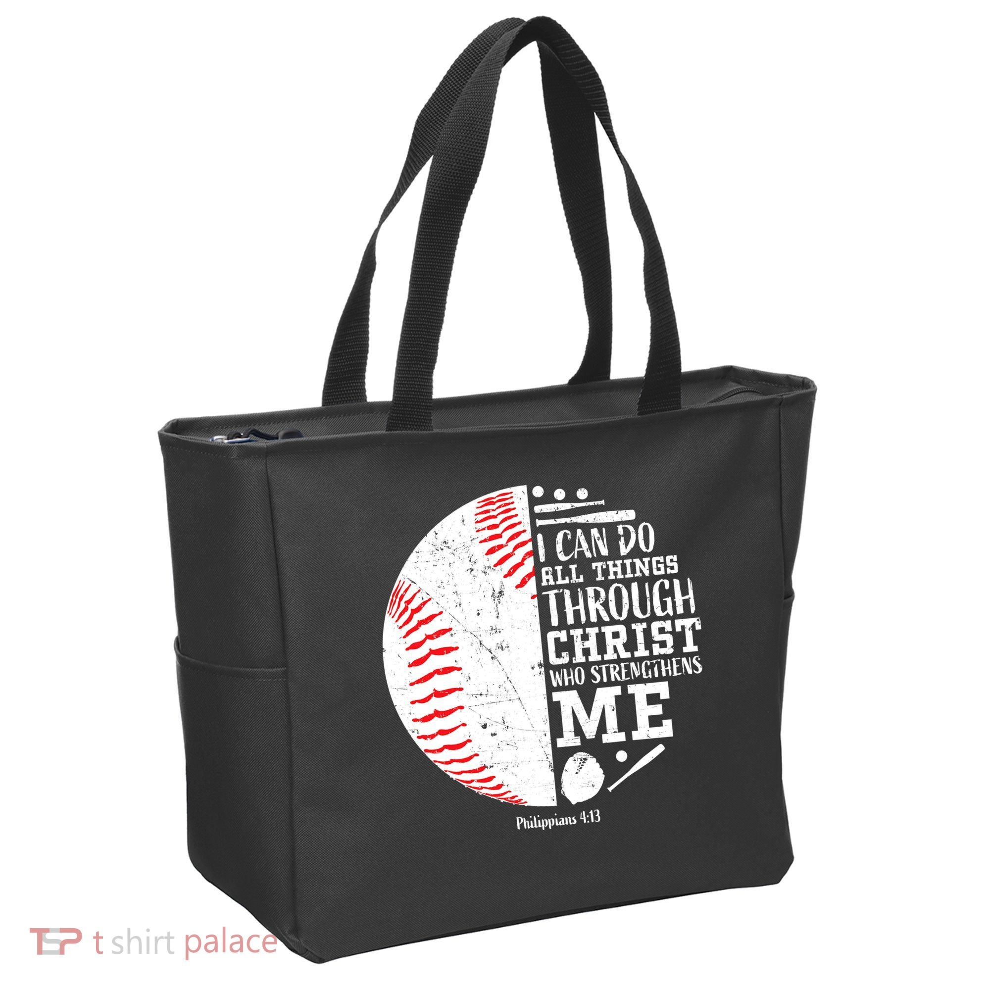 I Can Do All Things Through Christ Who Strengthens Me Baseball Tote Bag
