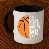 I Can Do All Things Through Christ Who Strengthens Me Basketball Coffee Mug thumb 2