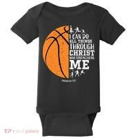 I Can Do All Things Through Christ Who Strengthens Me Basketball Baby Bodysuit thumb 0