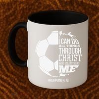 I Can Do All Things Through Christ Soccer Player Christian Coffee Mug thumb 2