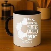 I Can Do All Things Through Christ Soccer Player Christian Coffee Mug thumb 4
