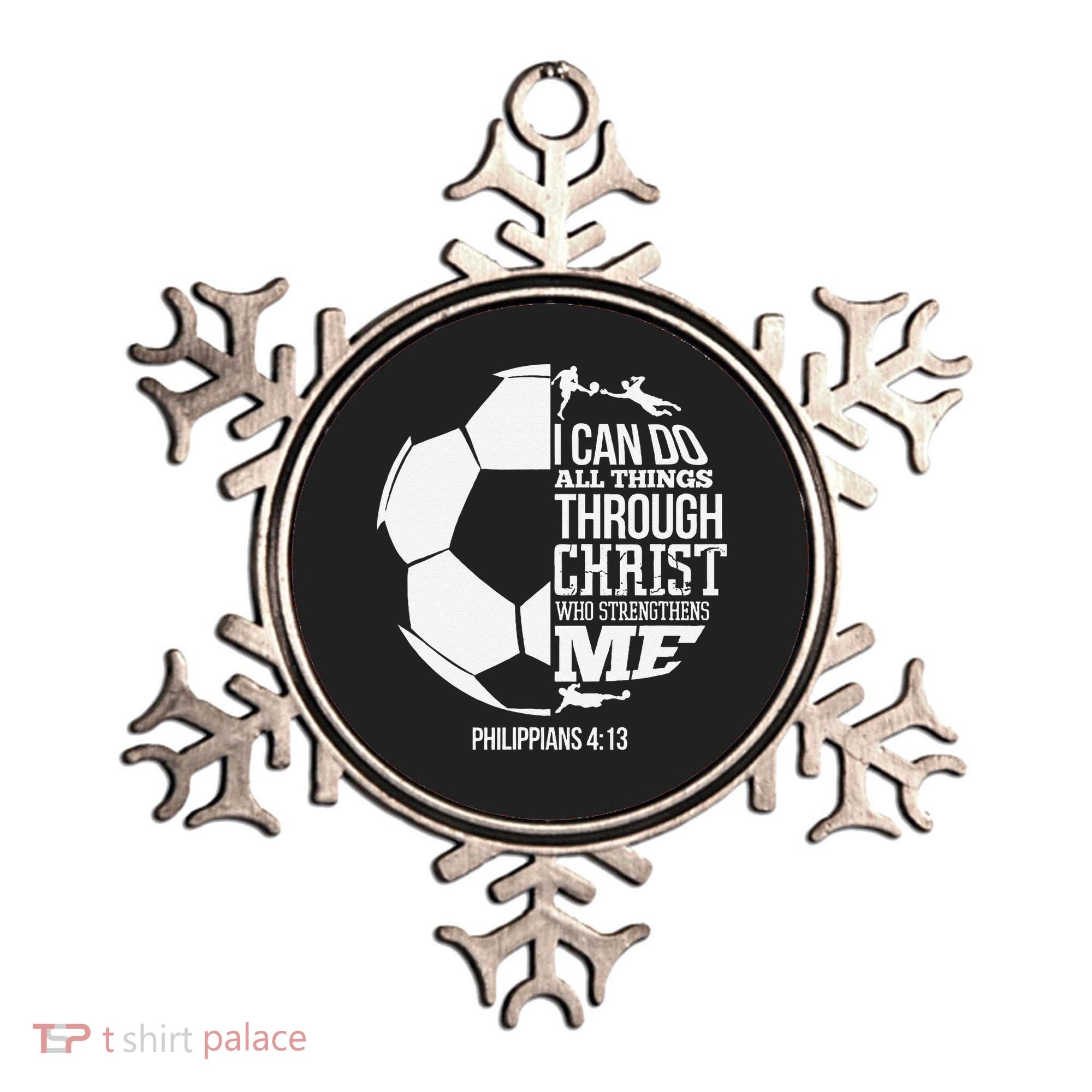 I Can Do All Things Through Christ Soccer Player Christian Ornament