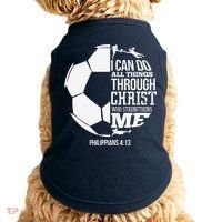 I Can Do All Things Through Christ Soccer Player Christian Doggie Tank thumb 0
