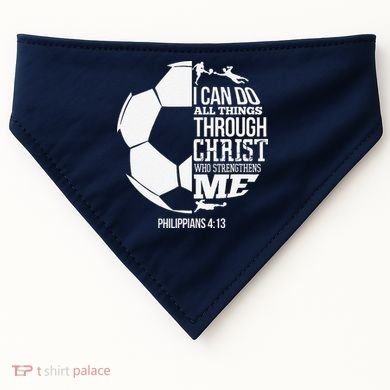 I Can Do All Things Through Christ Soccer Player Christian USA-Made Doggie Bandana