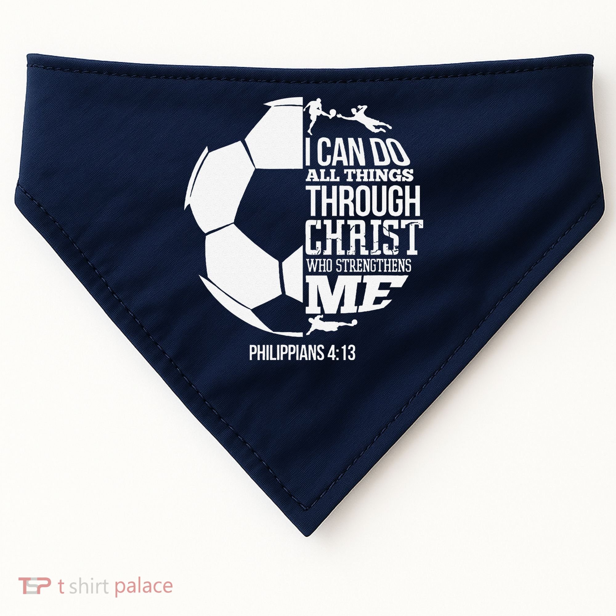 I Can Do All Things Through Christ Soccer Player Christian USA-Made Doggie Bandana