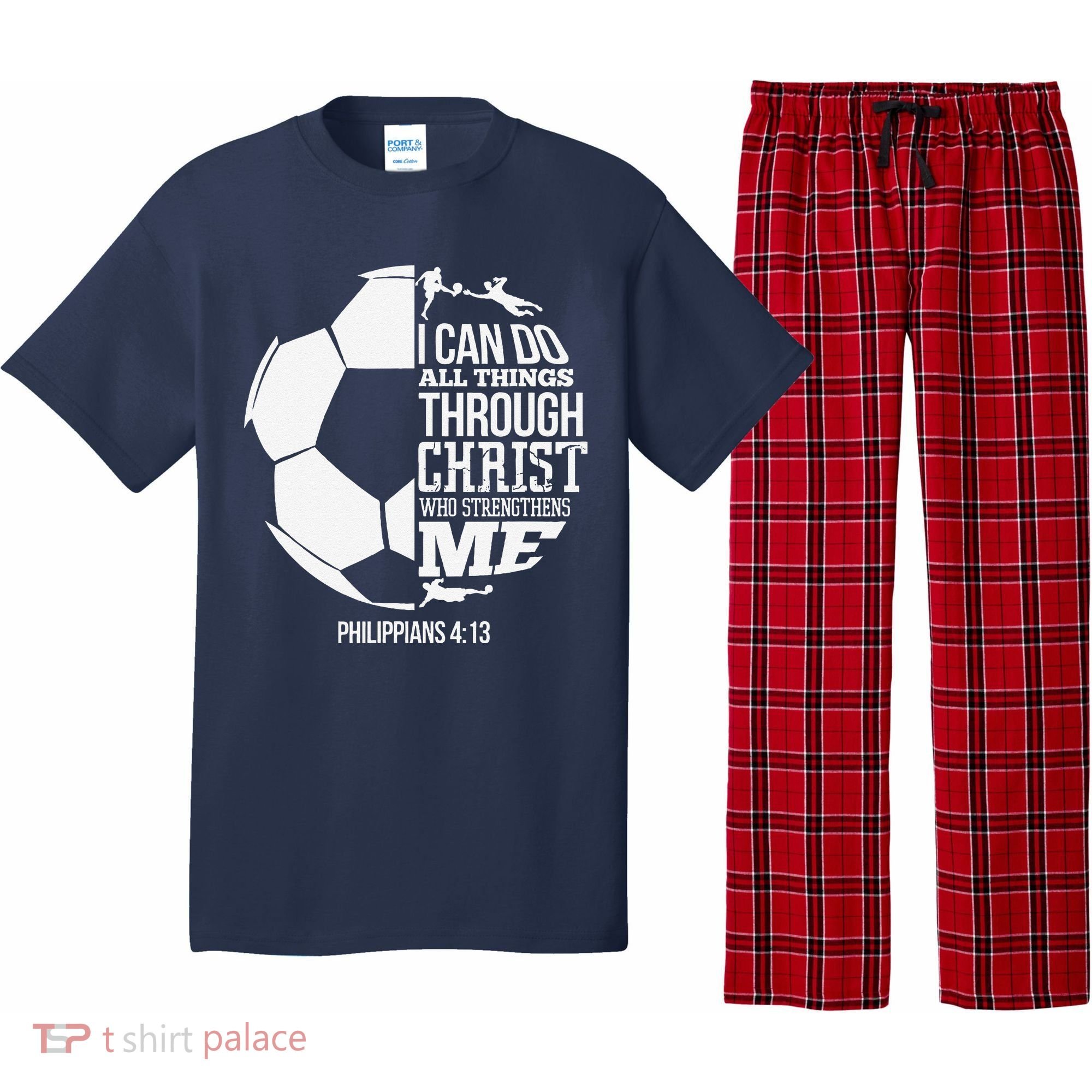 I Can Do All Things Through Christ Soccer Player Christian Pajama Set