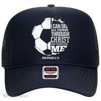 I Can Do All Things Through Christ Soccer Player Christian Hat thumb 0