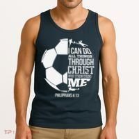 I Can Do All Things Through Christ Soccer Player Christian Tank Top thumb 3
