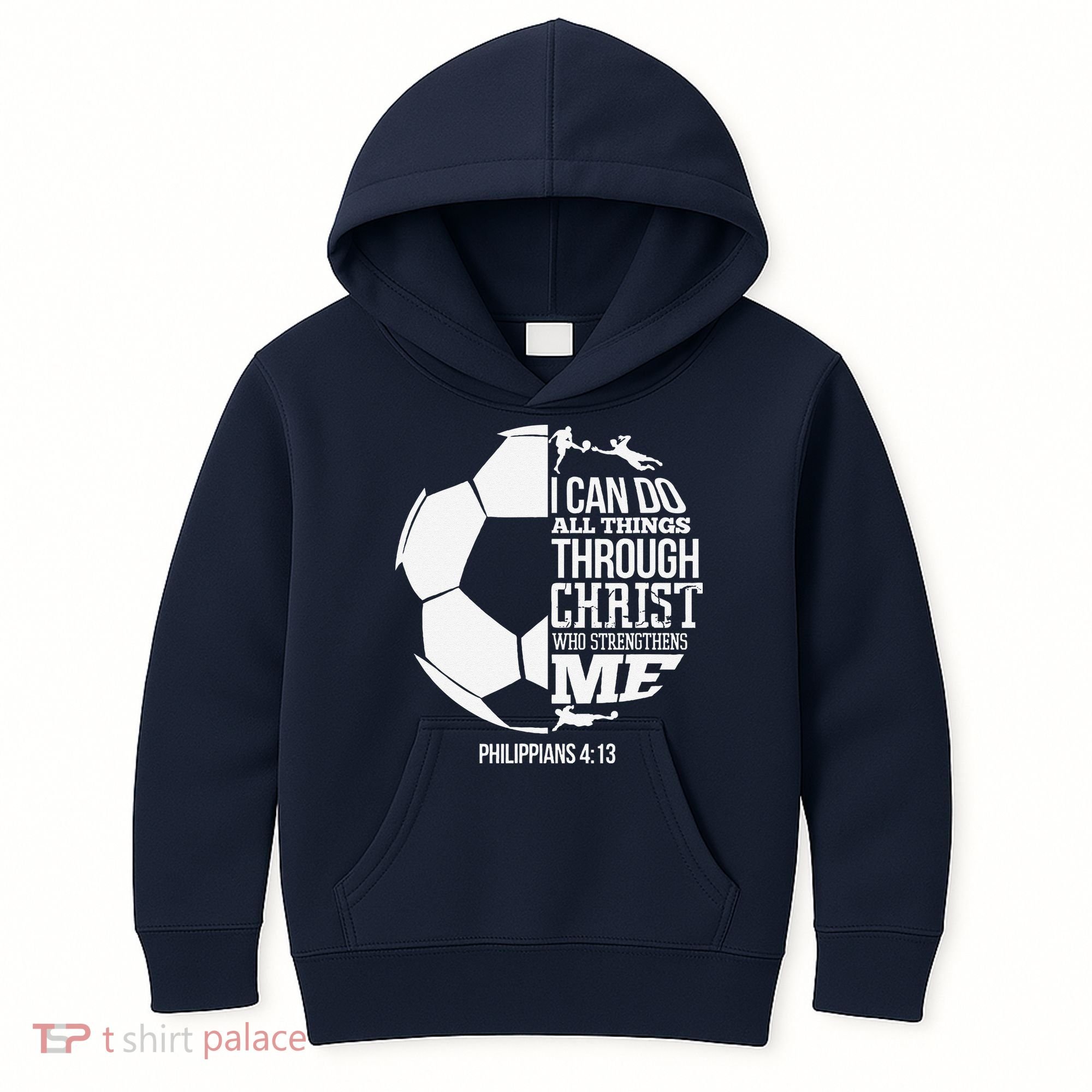 I Can Do All Things Through Christ Soccer Player Christian Kids Hoodie