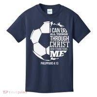 I Can Do All Things Through Christ Soccer Player Christian Kids T-Shirt thumb 0