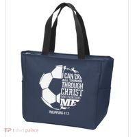 I Can Do All Things Through Christ Soccer Player Christian Tote Bag thumb 3