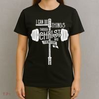 I Can Do All Things Through Christ Christian Bible Workout T-Shirt thumb 4