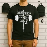 I Can Do All Things Through Christ Christian Bible Workout T-Shirt thumb 6